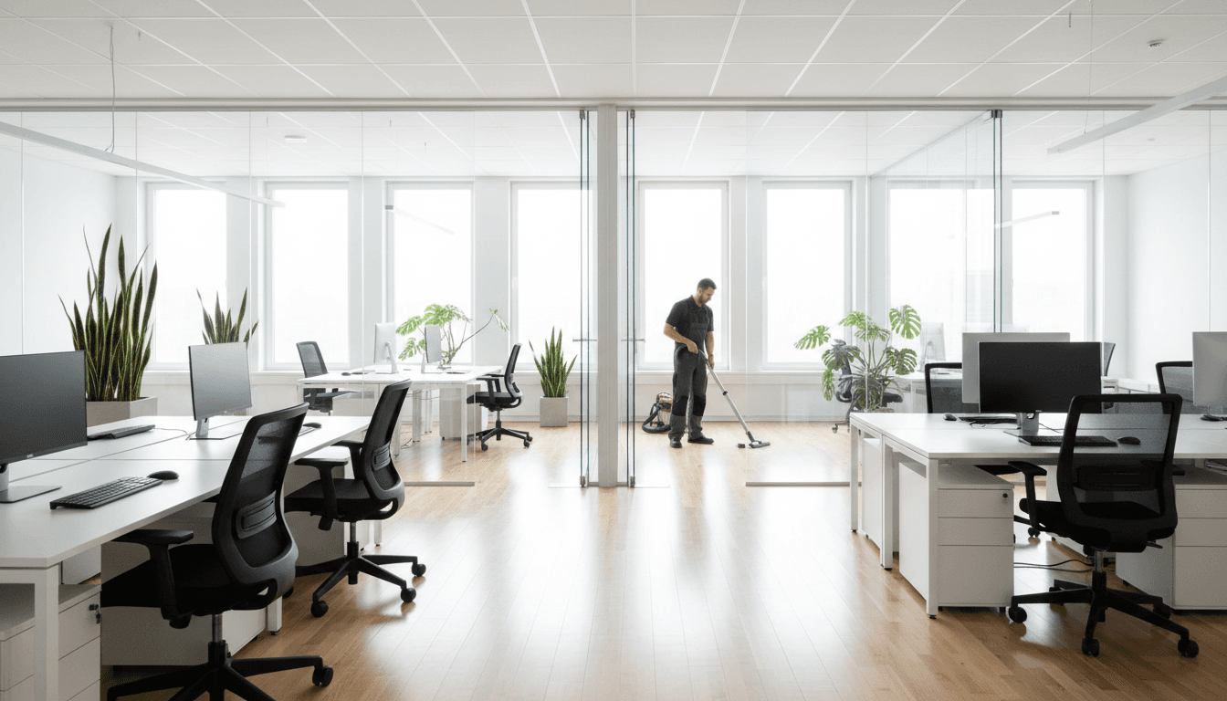 Clean office desk area