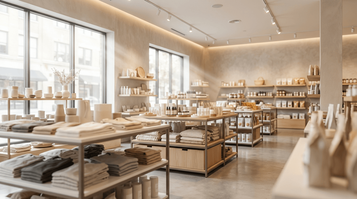 Polished retail store floor
